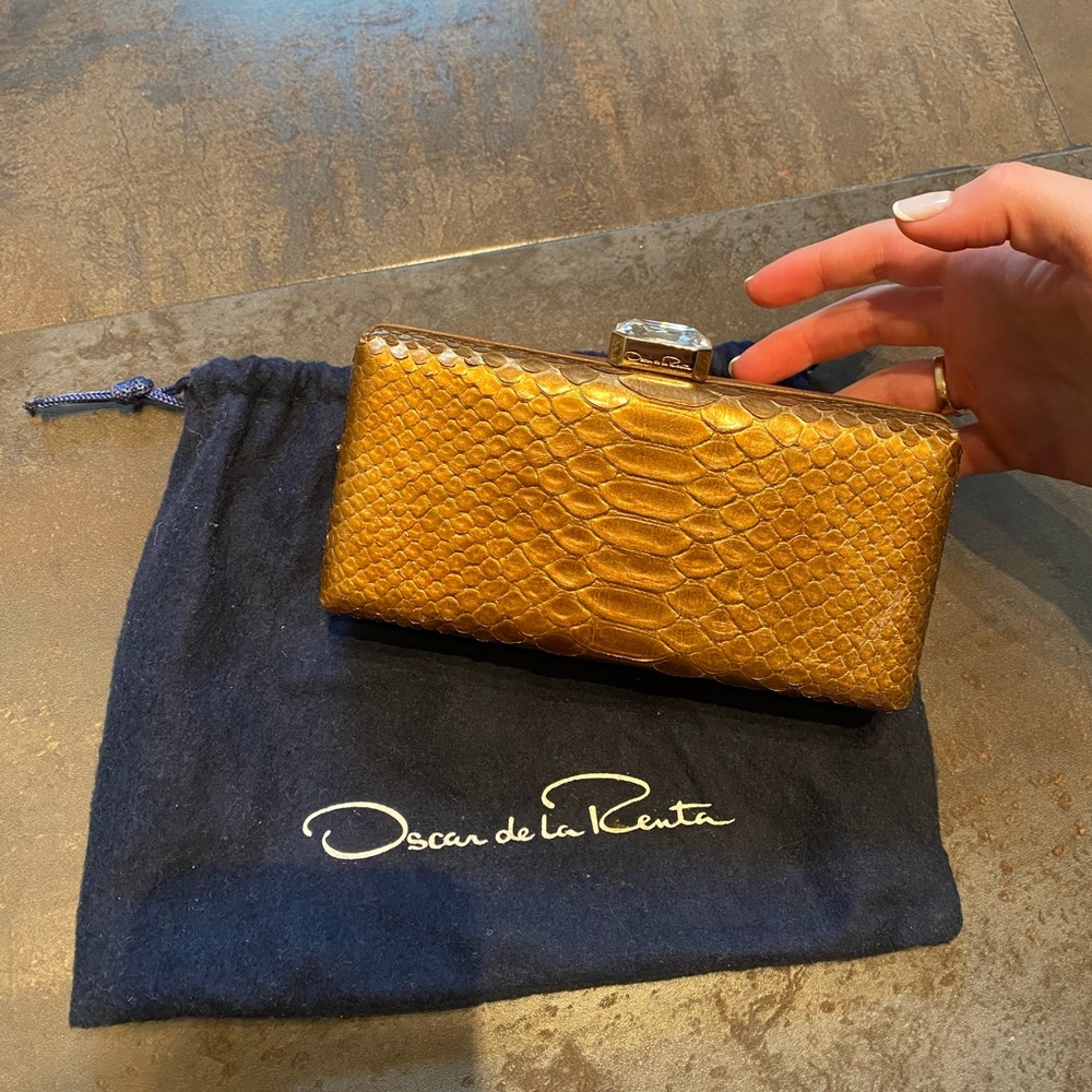 Oscar de la Renta Python Box Clutch